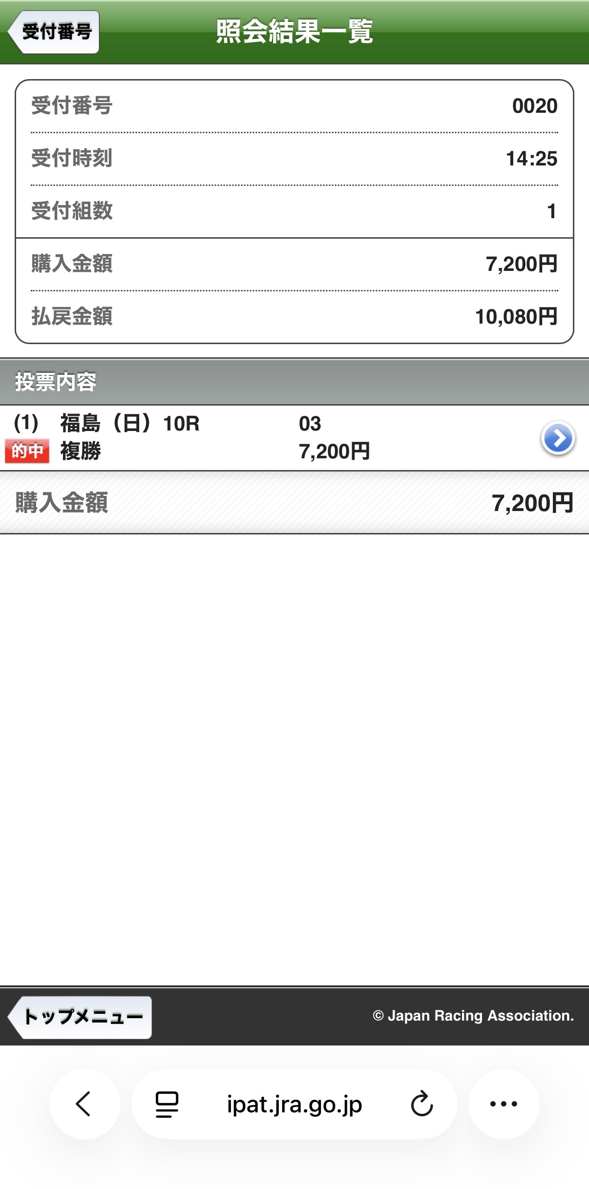 的中馬券